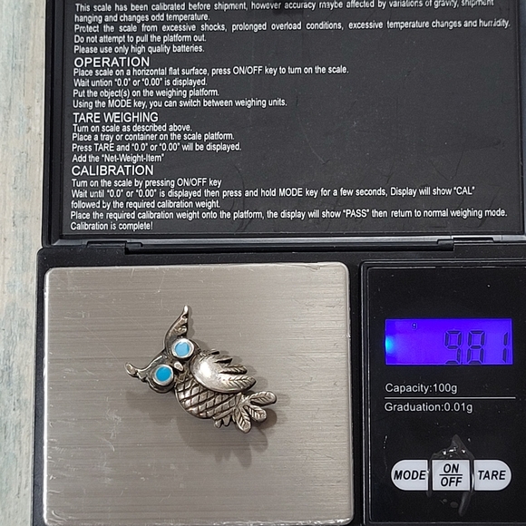 Vintage Owl Turquoise Eyes Pin/Brooch. - Picture 7 of 8